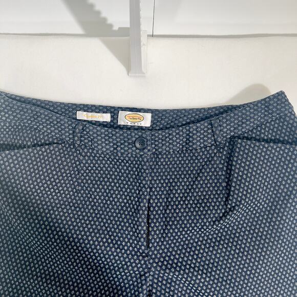Talbots Woman Capri Pant Woman 14W Stretch Classic Fit Crop Navy Diamond Print - Picture 11 of 14